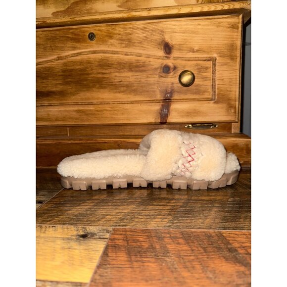 NWOT Cozetta UGG Braid Natural Cream Sheepskin Slip On Slippers Slides Size 12 - Picture 6 of 15